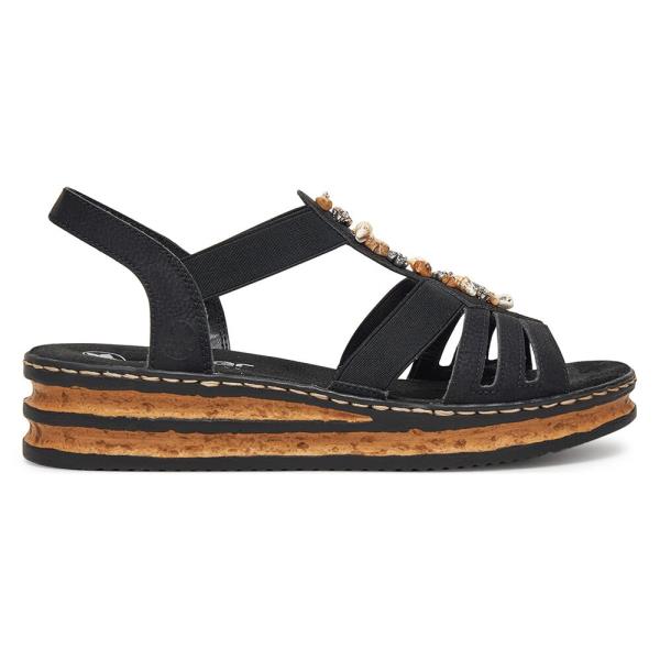 Sandály Rieker 62949-00 Syntetická tkanina