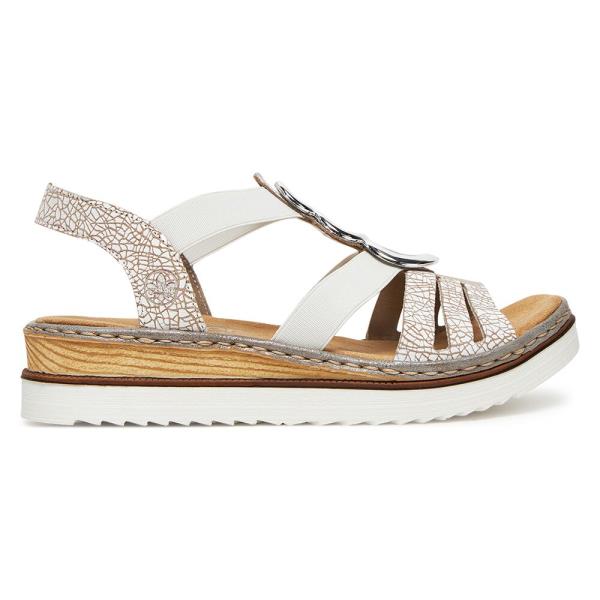 Sandály Rieker 679L4-80 Přírodní kůže (useň)/-Přírodní kůže (useň)