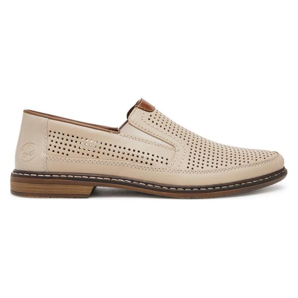 Polobotky Rieker 13459-60 Přírodní kůže (useň) - Lícová