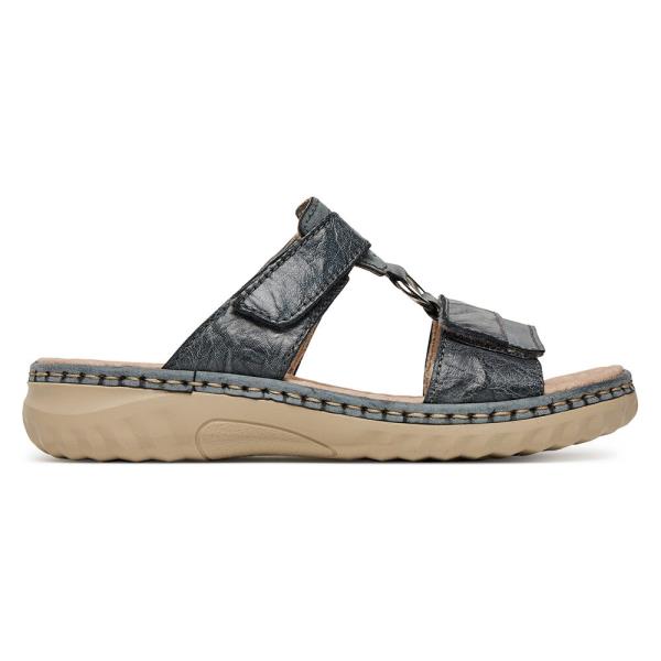 Pantofle Rieker 60428-14 Syntetický materiál,Přírodní kůže (useň) - Lícová