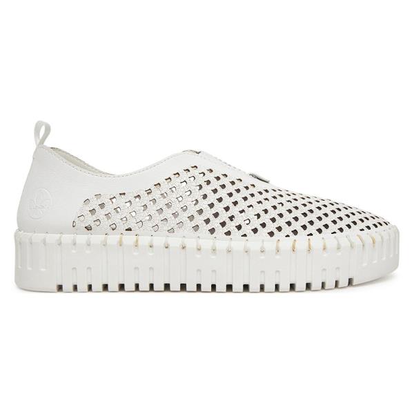 Polobotky Rieker M8351-80 Syntetický materiál,Přírodní kůže (useň)/-Přírodní kůže (useň)