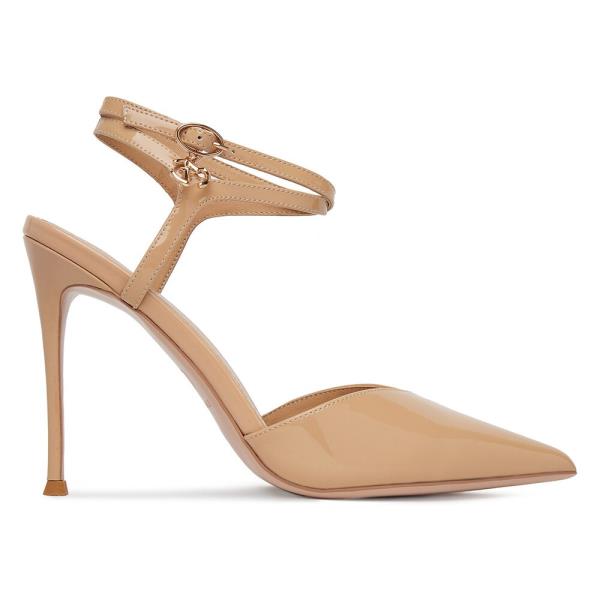 Lodičky EVA MINGE MONA-SLT1582-2 Přírodní kůže (useň) - Lakovaná